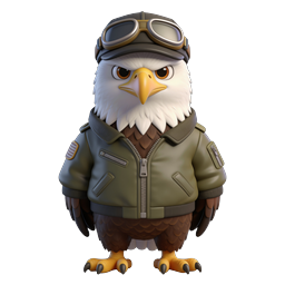 Stylized Pilot Eagle Icon for Adventures