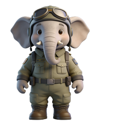 Adorable Pilot Elephant Icon for Playful Themes