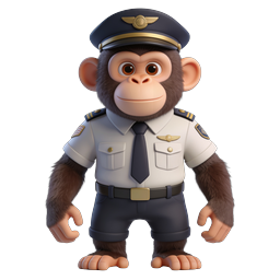 Playful Pilot Monkey Icon for Travel Themes