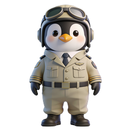 Playful Pilot Penguin Icon for Fun Designs
