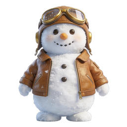 Ícone adorável de boneco de neve piloto - Personagem aviador de inverno