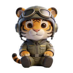 Adorable Pilot Tiger Icon for Kids' Projects