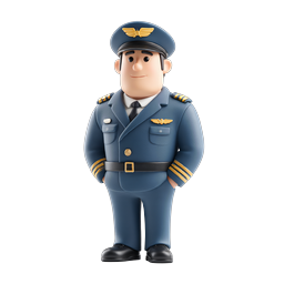 Icona personaggio ufficiale pilota - Stile argilla 3D