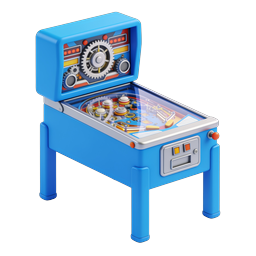 Icono 3D de máquina de pinball arcade - estilo clay
