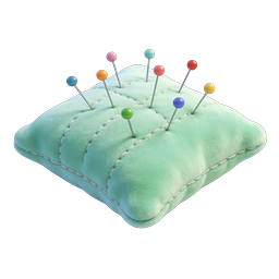 Pincushion with Colorful Pins - 3D Realistic Icon