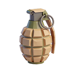 3D Pineapple Grenade Icon - Military Tactical Weapon