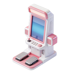 Pink Arcade Machine 3D Icon | Retro Gaming Cabinet