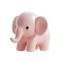 Icône 3D de bébé éléphant rose mignon | Illustration d'animal adorable