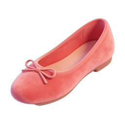 Icono de zapatilla de ballet rosa - Estilo 3D realista