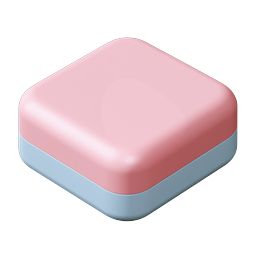 Pink Blue Isometric Box Icon - 3D Pastel Design