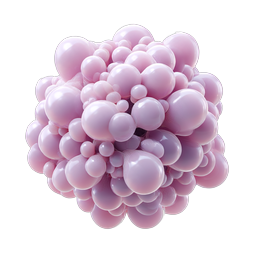 Pink Bubble Cluster 3D Icon | Glossy Sphere Design