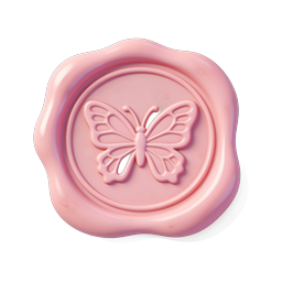 Icono de sello de lacre de mariposa rosa - Diseño 3D elegante