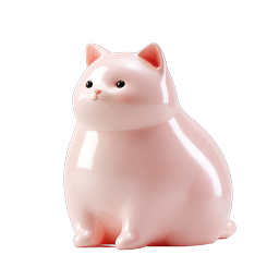Adorable Pink Cat Figurine Icon | Cute Pet Symbol
