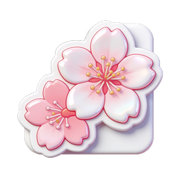 ピンクの桜 3Dアイコン - サクラの花のデザイン
