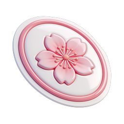 Pink Cherry Blossom Sakura Icon - 3D Clay Style