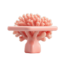 Pink Coral Sculpture 3D Clay Style Icon