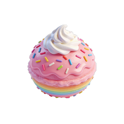 Pink Frosted Donut with Rainbow Sprinkles Icon
