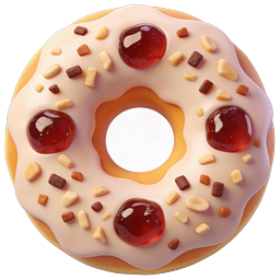 Pink Frosted Donut Icon - Realistic 3D Dessert