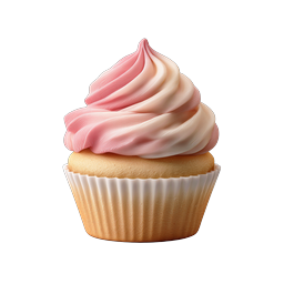 Pink Frosting Cupcake Icon - Sweet Dessert Bakery Treat