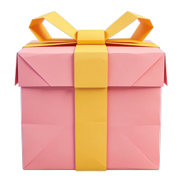 Pink Gift Box with Golden Bow - Elegant Present Icon
