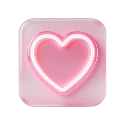Pink Glass Heart 3D Icon | Glossy Love Symbol Design