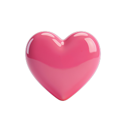 Pink Glossy Heart Icon - 3D Realistic Love Symbol