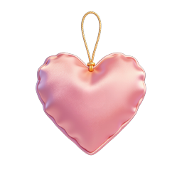 Pink Heart Pendant Icon - Romantic 3D Ornament