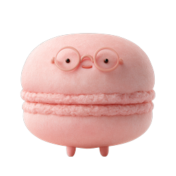 Adorable Pink Macaron Character - Kawaii 3D Clay Icon