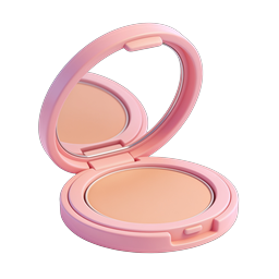 Pink Makeup Compact Icon - 3D Beauty Product Design