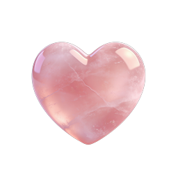 Pink Marble Heart Icon | 3D Rose Quartz Love Symbol