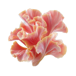 Pink Oyster Mushroom Cluster Icon - Realistic Fungi