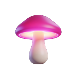 Pink Mushroom Icon - 3D Realistic Nature Design