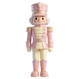 Pink Nutcracker Soldier 3D Icon - Holiday Toy