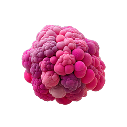 Pink Organic Cell Cluster 3D Icon