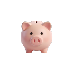 Icona 3D di salvadanaio a forma di maialino rosa per risparmio e finanza