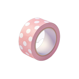 Pink Polka Dot Washi Tape Roll Icon | Decorative Tape