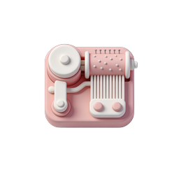 Pink 3D Printer Icon - Clay Style Office Equipment