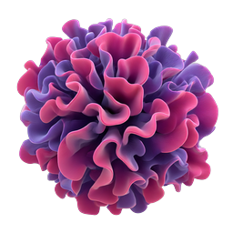 Pink Purple Ruffled Flower 3D Icon