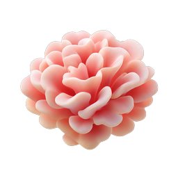 Pink Rose Bloom 3D Flower Icon - Elegant Floral Design