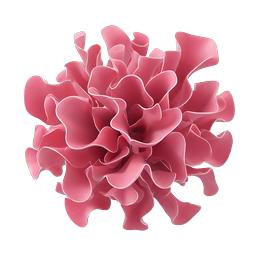 Pink Ruffled Flower 3D Icon - Elegant Botanical Design
