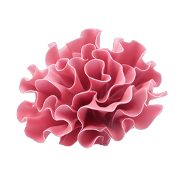Pink Ruffled 3D Flower Icon - Elegant Botanical Design