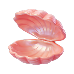 Pink Seashell 3D Icon | Glossy Clamshell Graphic
