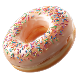 Pink Sprinkle Donut Icon - Sweet Pastry Dessert 3D