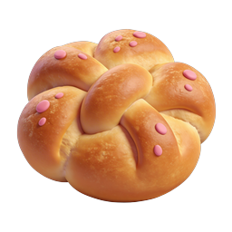 Pink Sprinkle Pretzel Icon - 3D Rendered Bakery