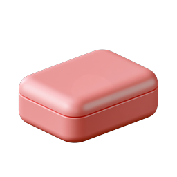 Pink Storage Box 3D Icon - Realistic Glossy Container