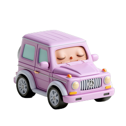 Cute Pink SUV Car Icon - 3D Clay Style Vehicle