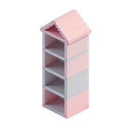 Pink Isometric Tower Building Icon - Modern 3D Architecture