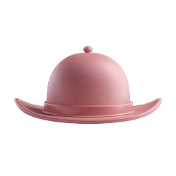 Pink Wide-Brim Hat - Elegant 3D Fashion Accessory Icon