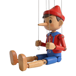 Pinocchio Wooden Marionette Puppet Icon - Classic Toy