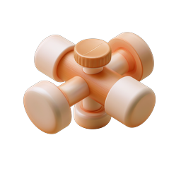 3D Pipe Valve Cross Fitting Icon | Plumbing Hardware